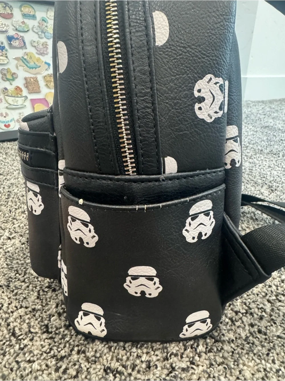 Loungefly Black Star Wars Stormtrooper Mini Backpack All Over Print